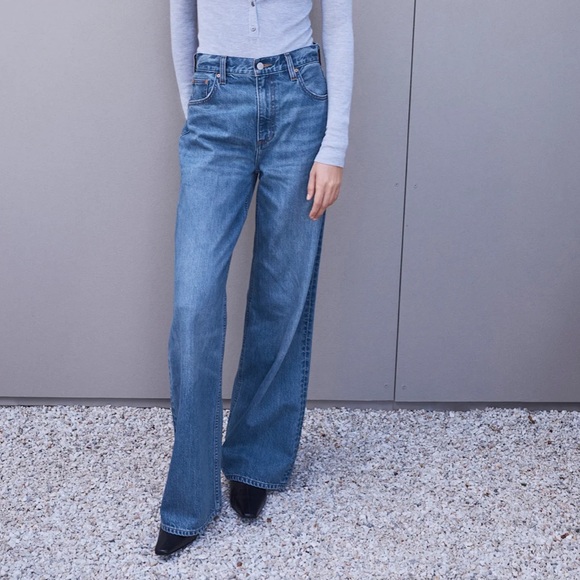 Denim Forum Blue Wide Leg Jeans - Picture 2 of 7
